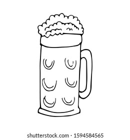 Beer Mug Drink Doodle Icon Vector