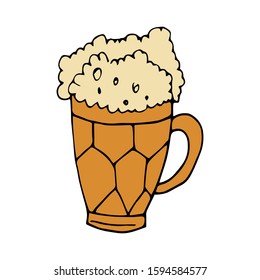 Beer Mug Drink Doodle Icon Vector