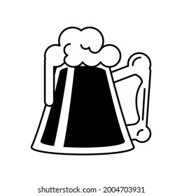 beer mug drink line isolated