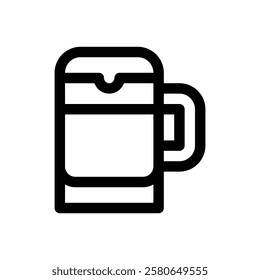 Beer mug. Editable stroke vector icon.