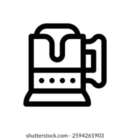 Beer mug. Editable stroke vector icon.