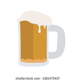 Beer mug emoji flat design vector