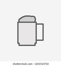 beer mug field outline icon. Element of 2 color simple icon. Thin line icon for website design and development, app development. Premium icon