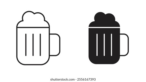 Beer mug Filled flat icons set for apps and web ui designs.