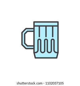 Beer mug filled outline icon, line vector sign, linear colorful pictogram isolated on white. Beer glass symbol, logo illustration. Pixel perfect vector graphics