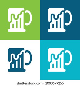 Beer Mug Flat four color minimal icon set