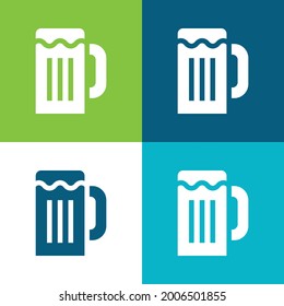 Bierumarmung Flat vier Farbe minimale Icon Set