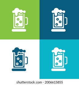 Beer Mug Flat four color minimal icon set