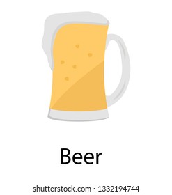 Beer mug flat icon 