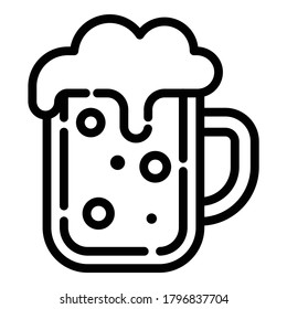 Beer Mug Flat Icon Isolated On White Background
