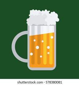 Beer mug flat icon vector illustration. Good for St. Patrick's day