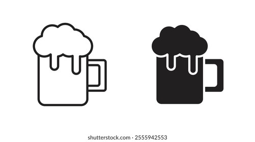 Beer mug flat simple vector symbols illustration.