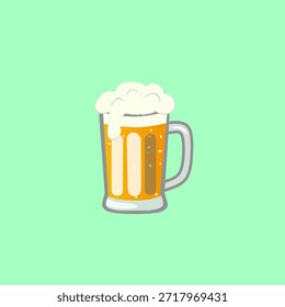 Bierkrug im flachen Stil für die St. Patrick’s Day Feier. Perfekt für Partydesigns, Poster, Banner und festliche Urlaubsillustrationen.