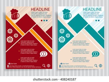 Beer mug flat symbol modern flyer, brochure vector template.