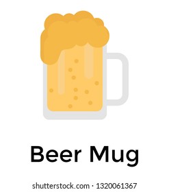 Beer mug flat vector icon