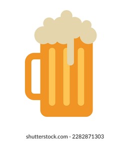 Bierkrug flach Vektorgrafik-Logo-Clip