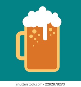 beer mug flat vector illustration logo icon clipart