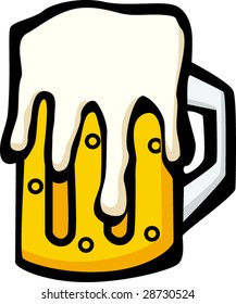 taza de cerveza con espuma
