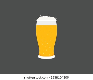 Beer mug with foam. Cold glass of light beer with foam. isolated on white background.