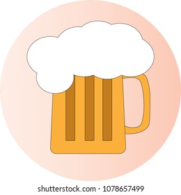 beer mug, foam, flat icon