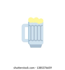 Beer mug with foam flat icon, vector sign, Foamy beer glass colorful pictogram isolated on white. Symbol, logo illustration. Flat style design