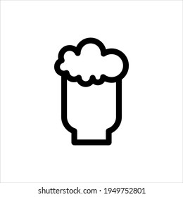 Beer mug with foam icon. Glass of beer outline. vector sign. Bar, pub symbol, logo illustration.