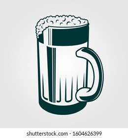 Beer mug with foam icon isolated on white background. Vector illustration