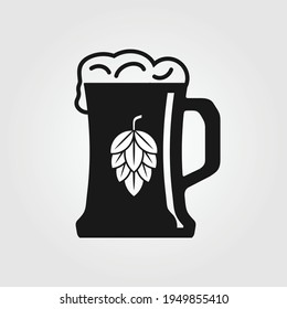 Beer mug with foam icon isolated on white background. Vector illustration