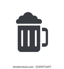 Beer mug with foam icon simple vector symbol