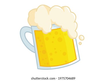 Beer mug with foam isolated on white