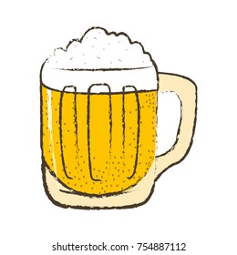 Beer mug with foam isolated on white background, Vector illustration