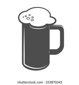 Beer mug with foam scalable vector illustration