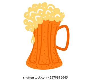 Beer Mug with Foam Vector Illustration. 