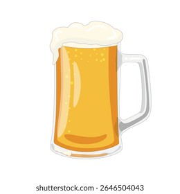 Beer mug. Beer mug with foam vector illustration. Octoberfest concept.