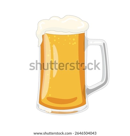 Beer mug. Beer mug with foam vector illustration. Octoberfest concept.