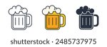 beer mug with frothy beer Icon symbol vector illustration isolated on white background