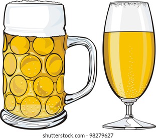 beer mug and beer glass