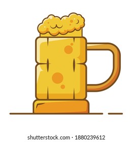 Beer mug glass with foam vector illustration isolated
