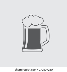 Beer mug or glass icon. Vector illustration.