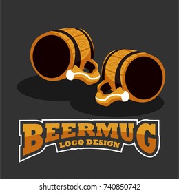 Beer in Mug or glass Logo Symbol With Dark Background