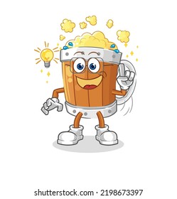the beer mug got an idea cartoon. mascot vector