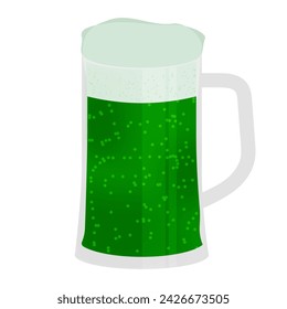 Beer mug with green beer for St. Patrick's Day