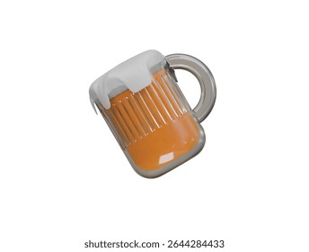 beer mug icon 3d illustration render