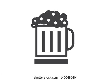 Beer in the mug icon - alcohol icon vector 
