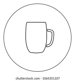 Beer mug icon black color in circle vector illustration isolated