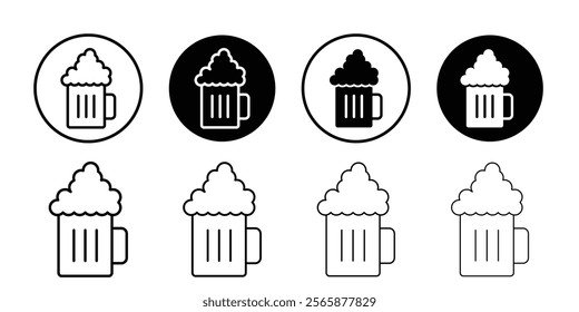 beer mug icon Black and white outline vector