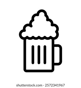 beer mug icon Black and white outline vector