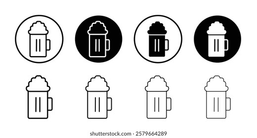 Beer mug icon black and white vector sign