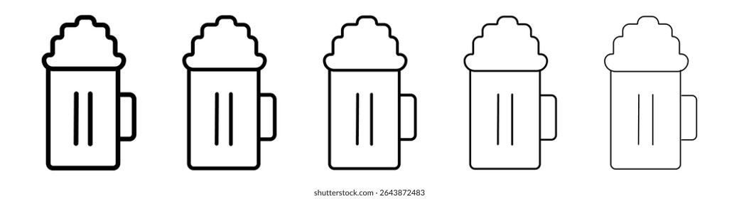 Beer mug icon black and white vector sign