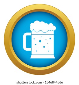 Beer mug icon blue vector isolated on white background for any design